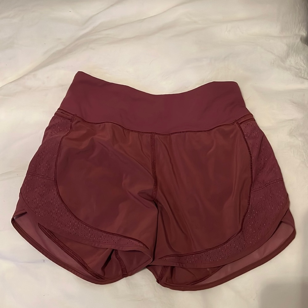 Lululemon pink running shorts